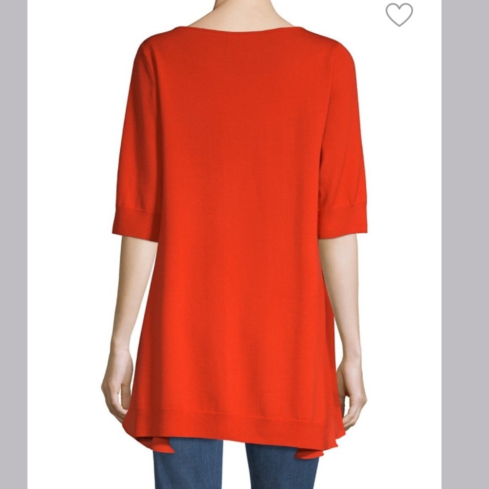 ST JOHN | Jersey Knit Bateau Neck HighLow Top - Picture 3 of 12